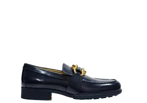 Bottega Veneta Women's Navy Leather Moccasin 708902  - 50% OFF