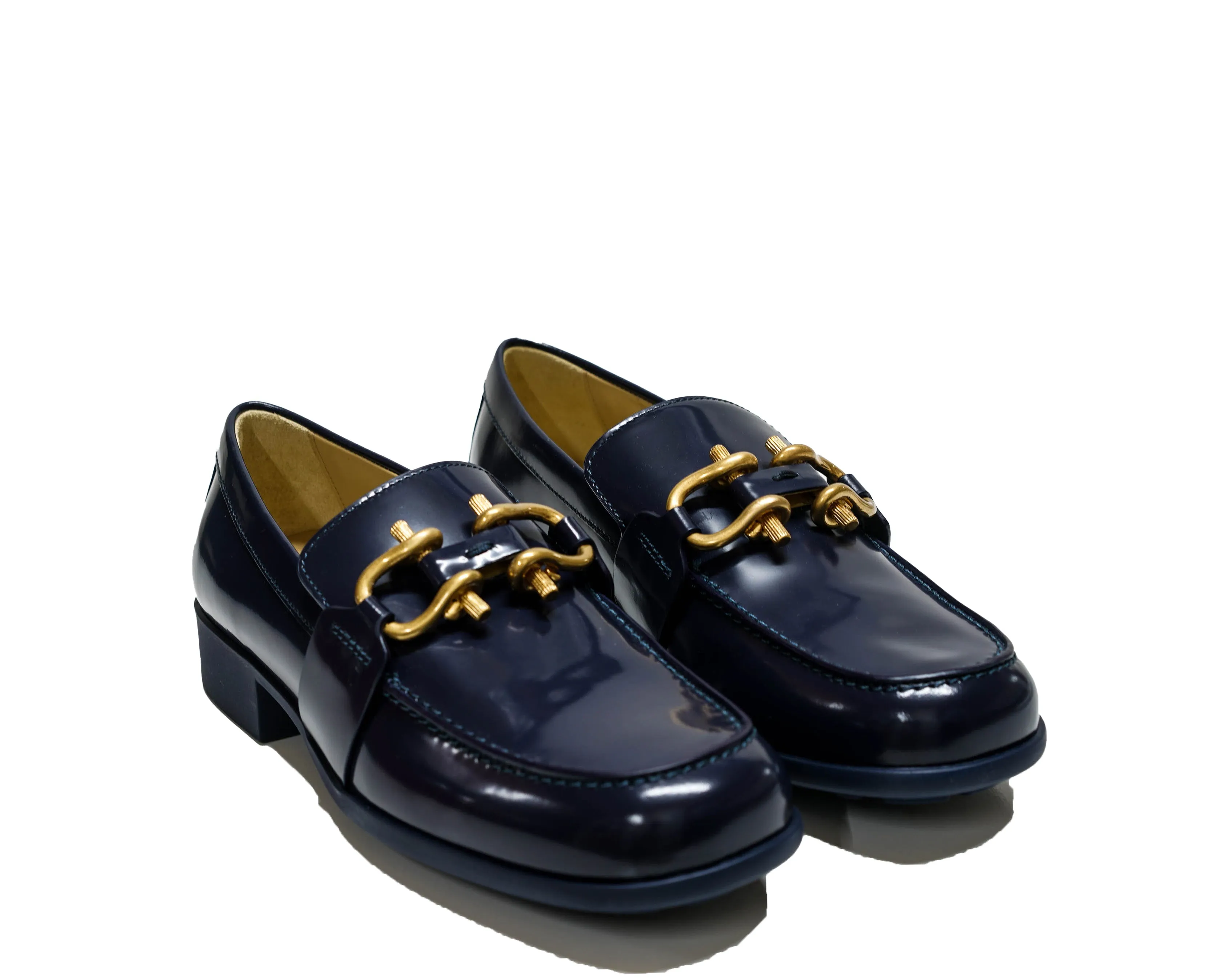 Bottega Veneta Women's Navy Leather Moccasin 708902  - 50% OFF