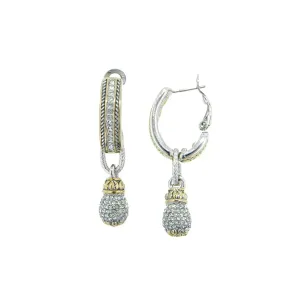 Briolette Collection - Pavé Drop Hoop Earrings