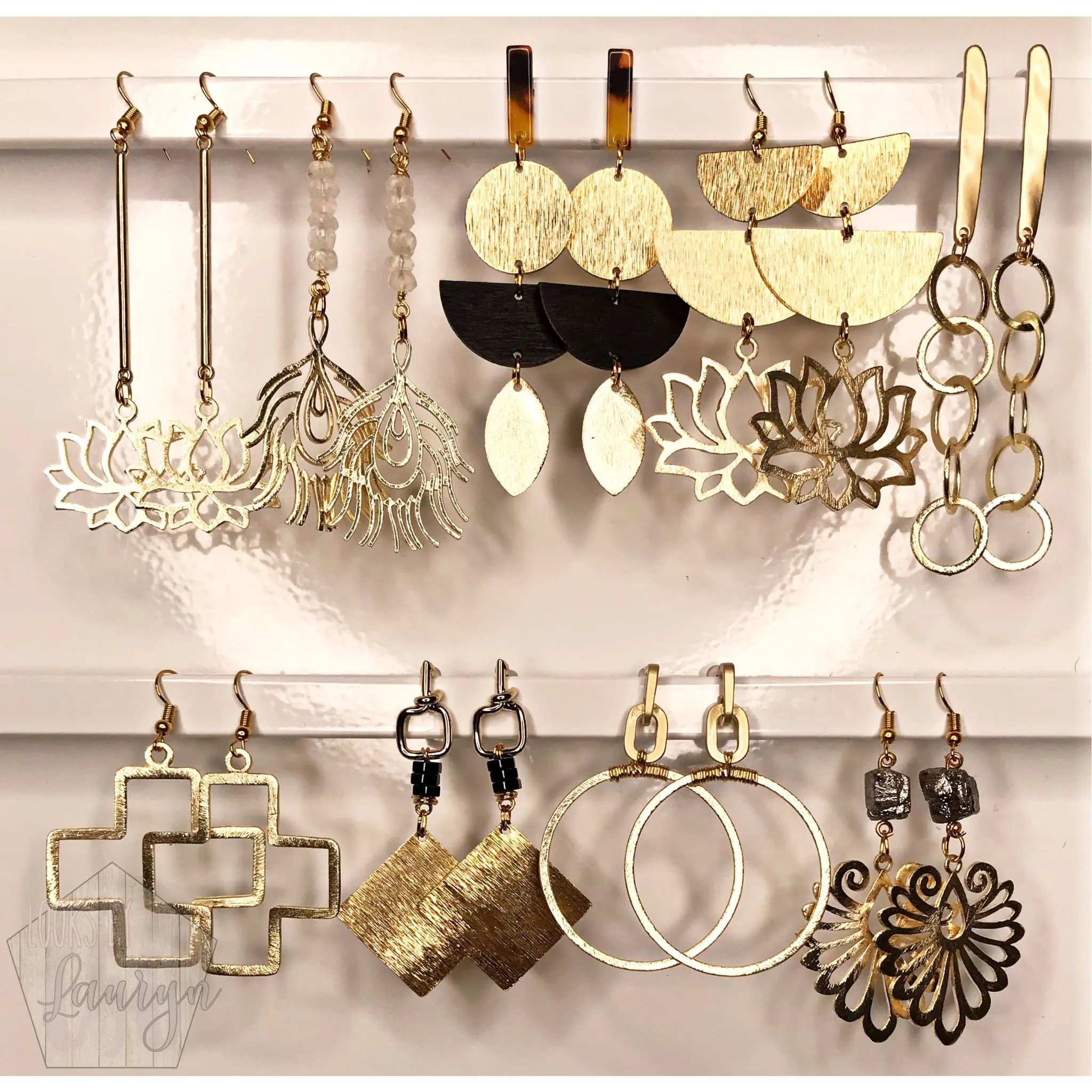 Brushed Gold Chain Earrings