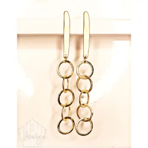 Brushed Gold Chain Earrings