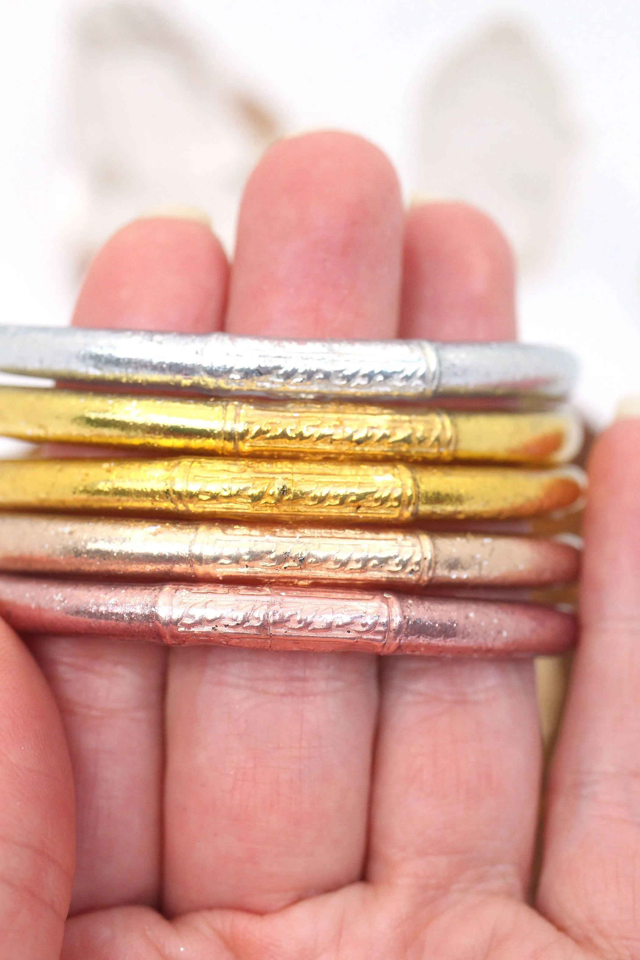 Buddha Bracelets, Mantra Bangle Gold & Metals