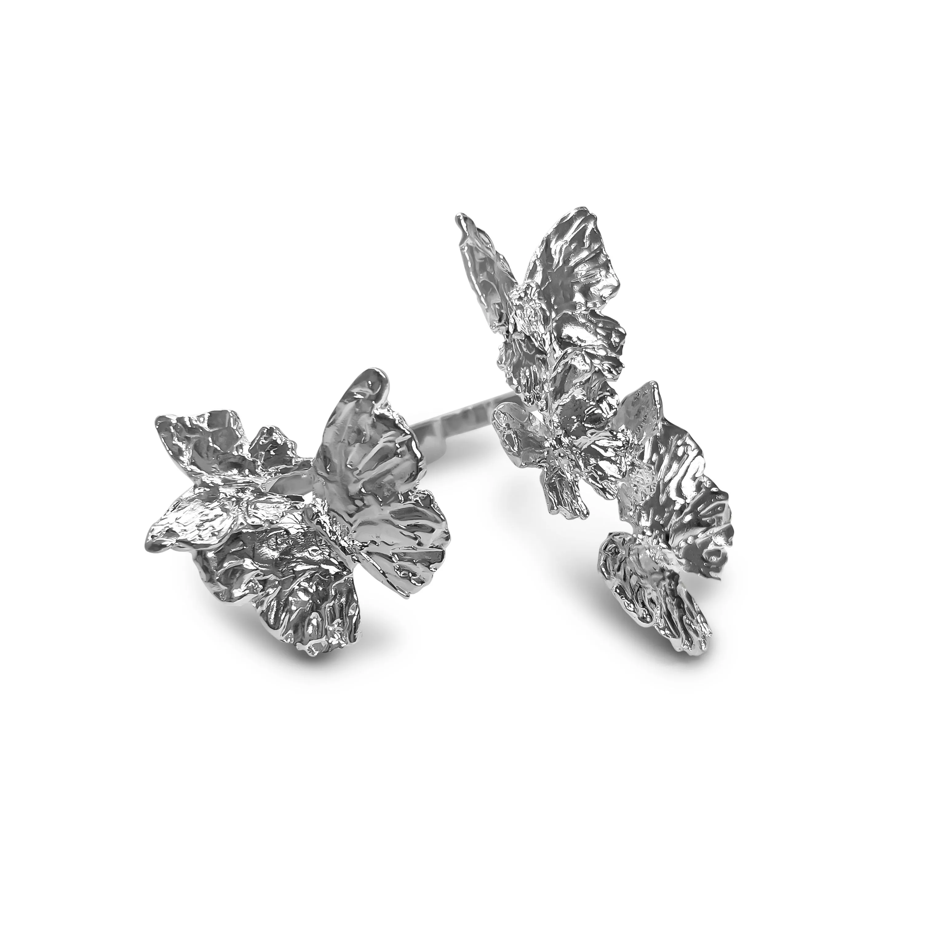Butterfly Cluster Cuff in Sterling Silver