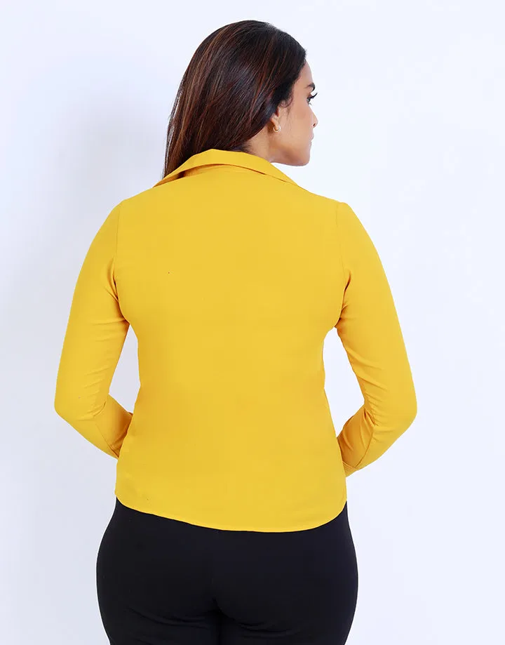 Button Down Blouse with Standed Collar
