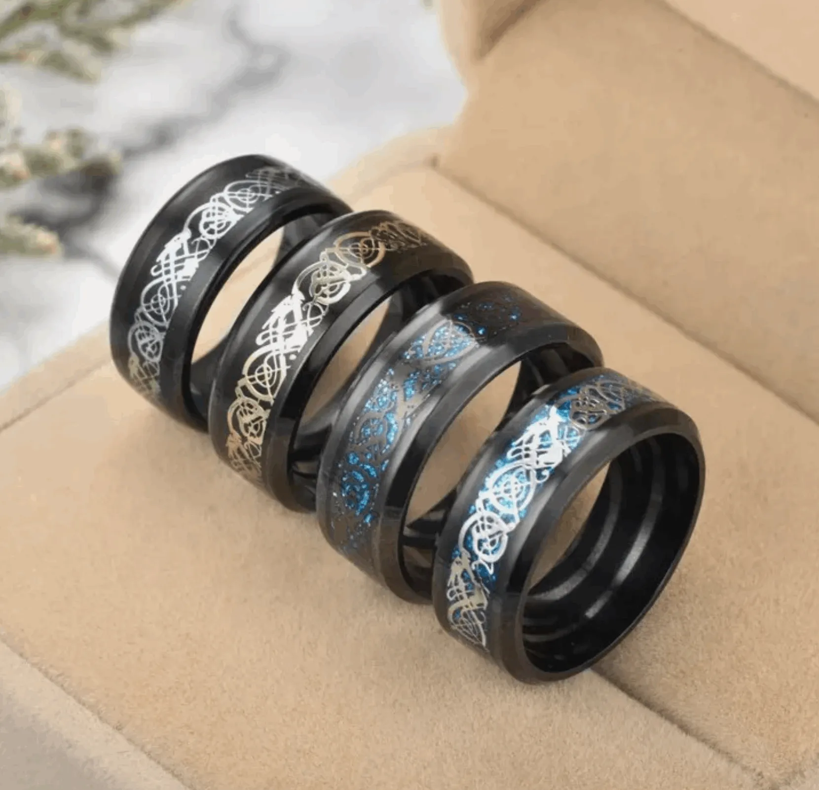 Buy 8mm Engraved Men's Titanium Rings - Durable & Stylish