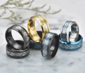 Buy 8mm Engraved Men's Titanium Rings - Durable & Stylish