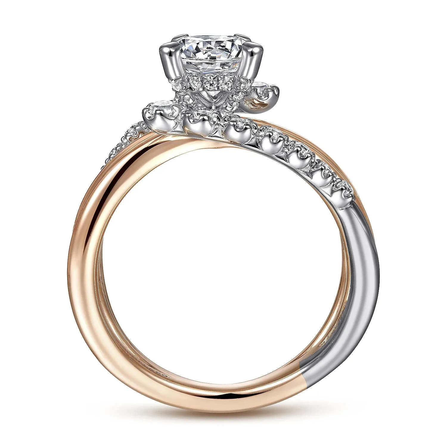 Bypass Round Diamond Engagement Ring Mounting