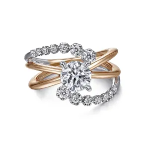 Bypass Round Diamond Engagement Ring Mounting