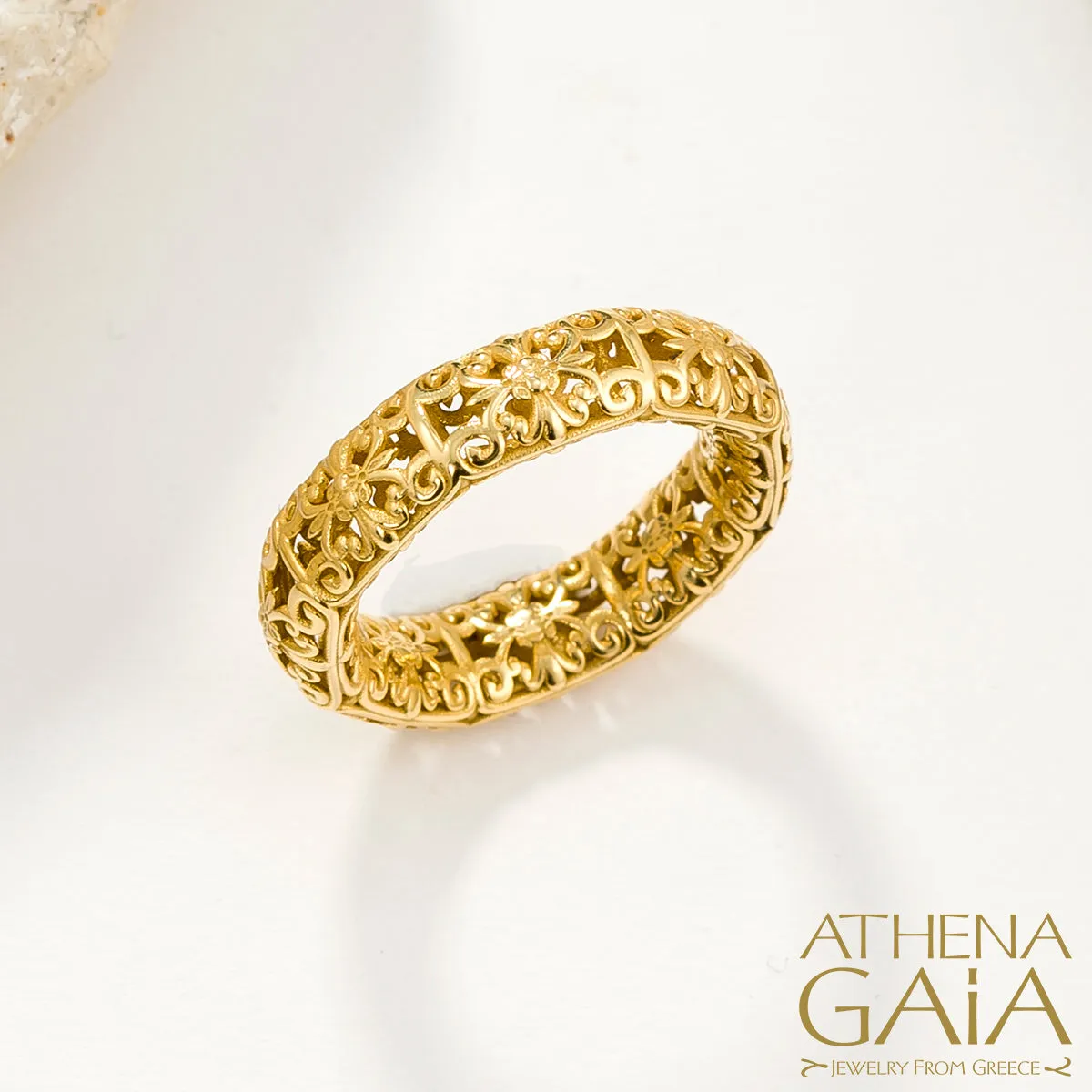 Byzantine Embroidery Stackable River Ring