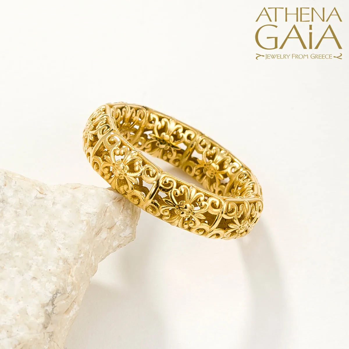 Byzantine Embroidery Stackable River Ring