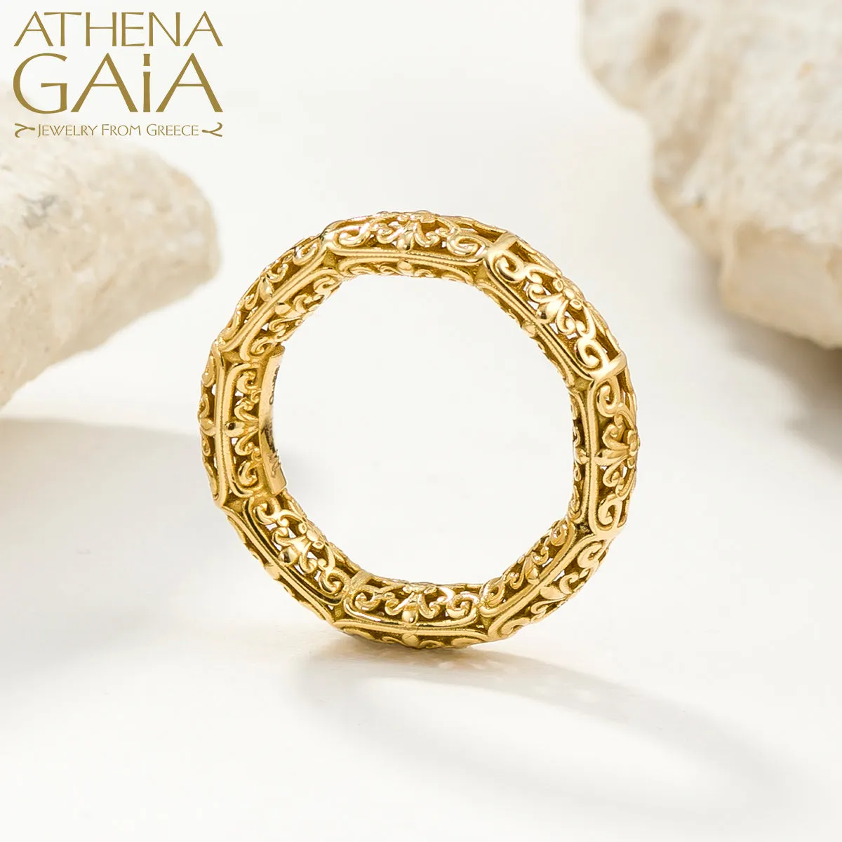 Byzantine Embroidery Stackable River Ring
