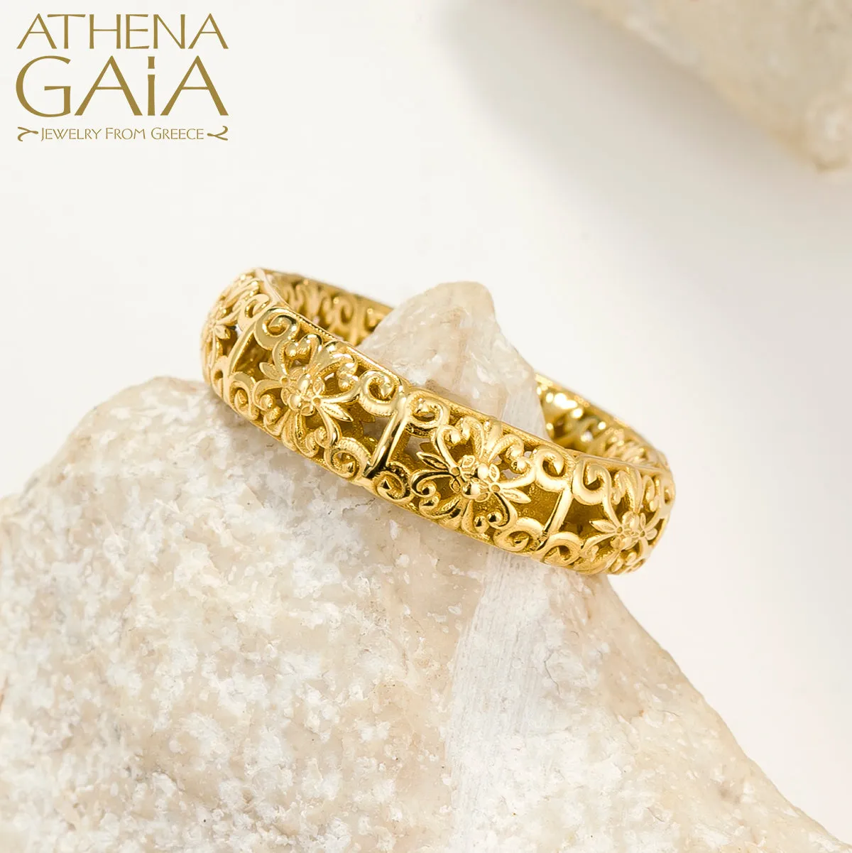 Byzantine Embroidery Stackable River Ring