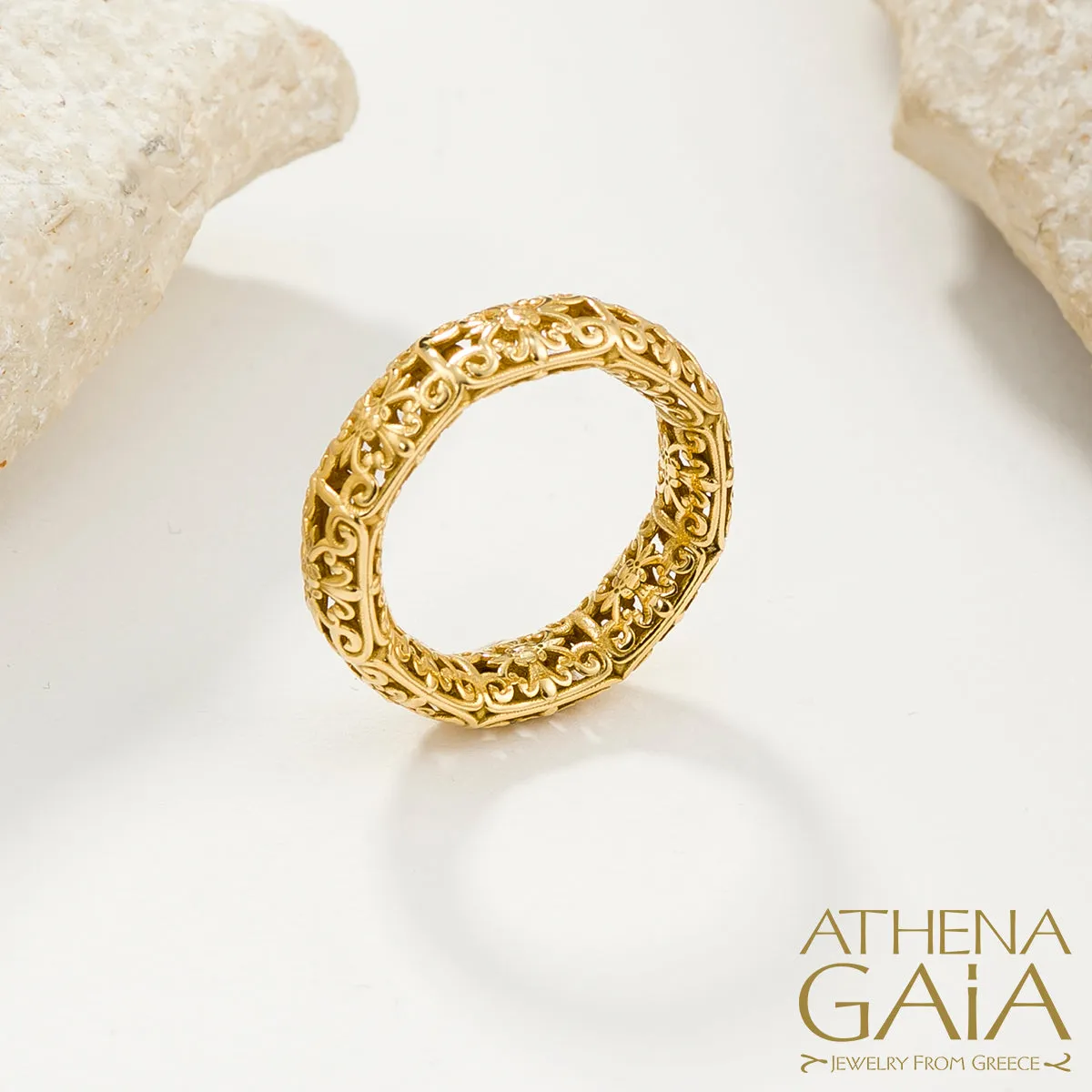 Byzantine Embroidery Stackable River Ring
