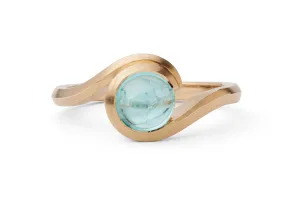 Cabochon cut paraiba tourmaline wave ring