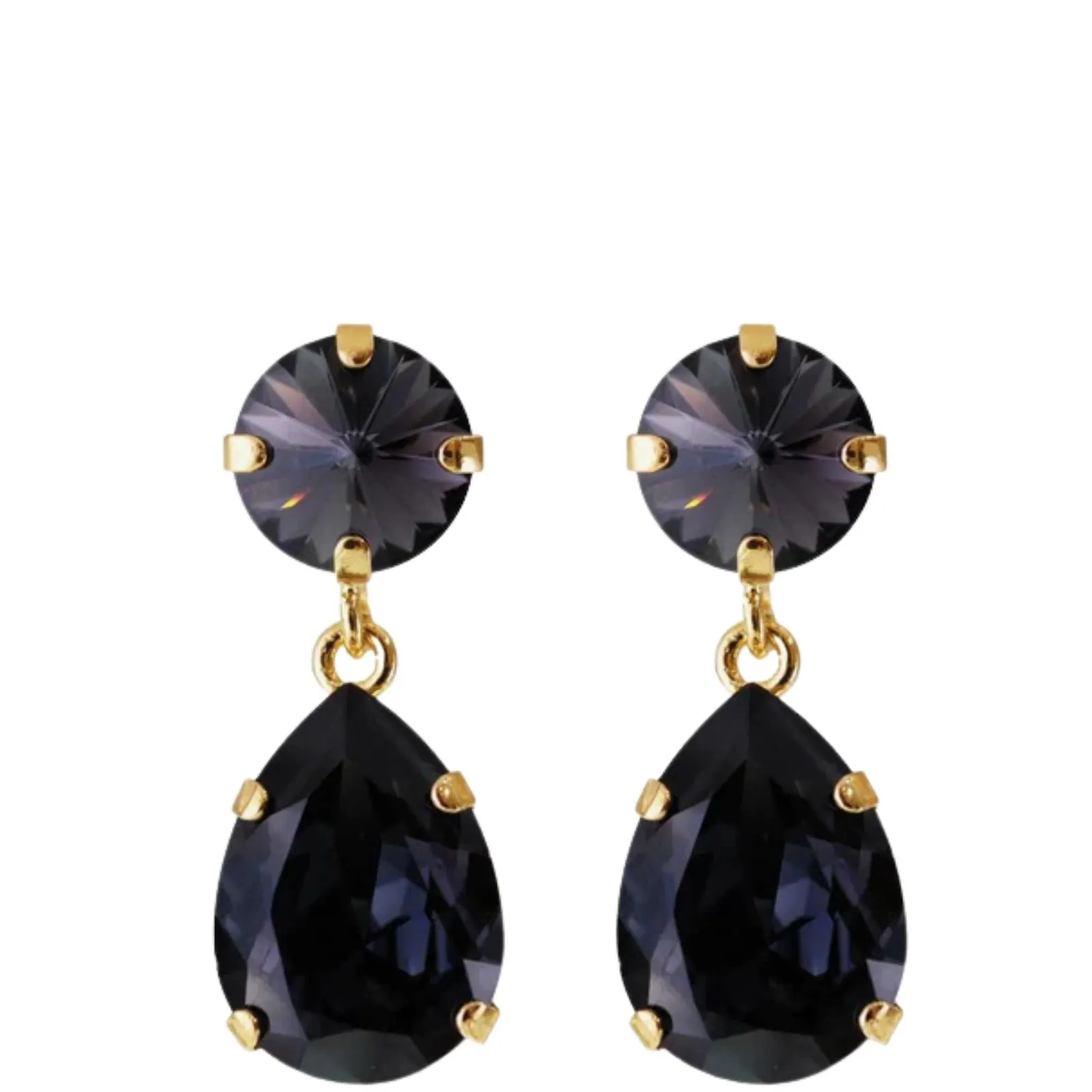 Caroline Svedbom Gold Classic Drop Earrings - Graphite