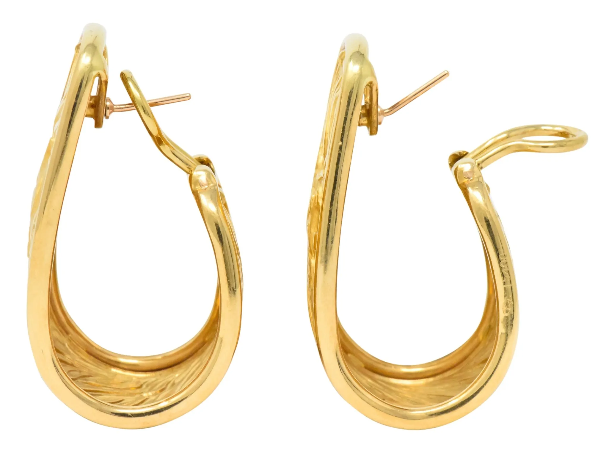 Carrera y Carrera 18 Karat Gold Ecuestre Half-Hoop Horse Earrings