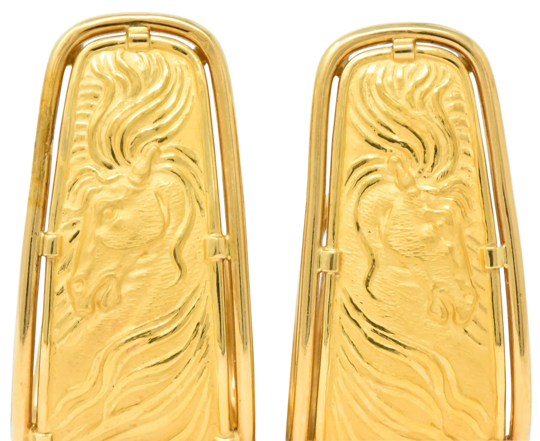 Carrera y Carrera 18 Karat Gold Ecuestre Half-Hoop Horse Earrings
