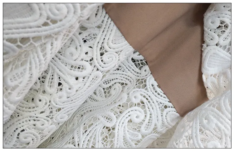 Cascading Ruffles Lace Dress