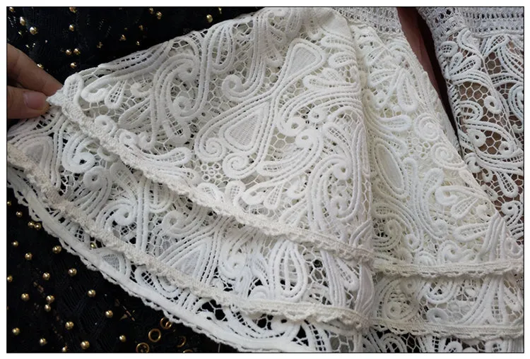 Cascading Ruffles Lace Dress