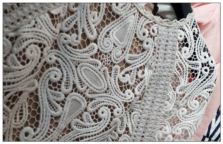 Cascading Ruffles Lace Dress