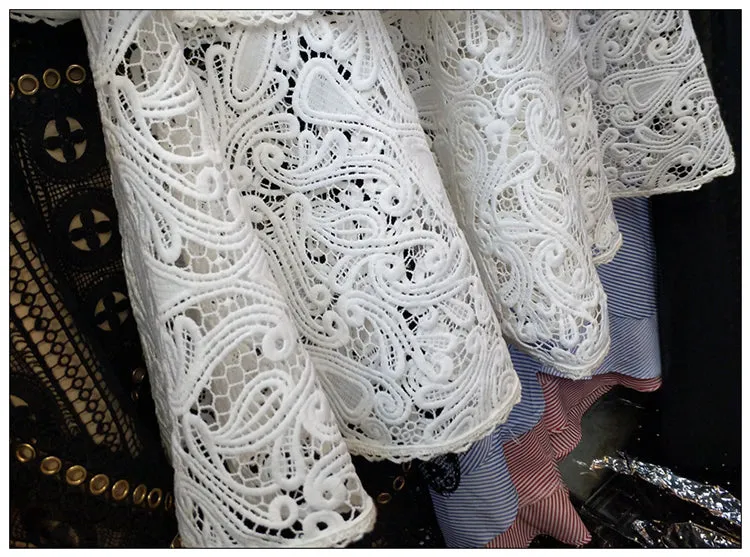 Cascading Ruffles Lace Dress