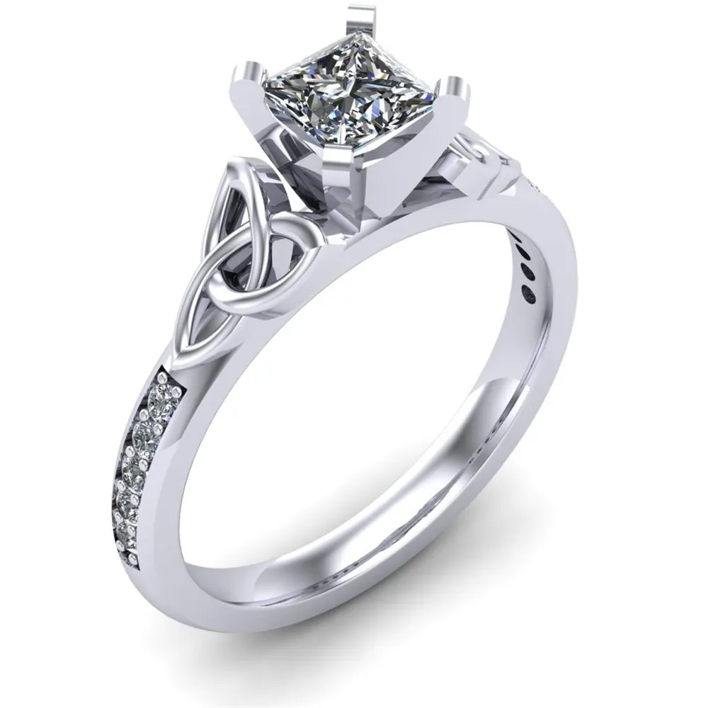 Celtic Engagement Ring AYLIN-1-WHITE-PRINCESS