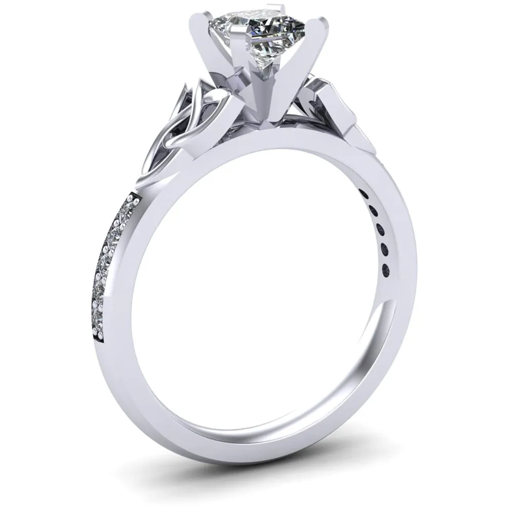 Celtic Engagement Ring AYLIN-1-WHITE-PRINCESS