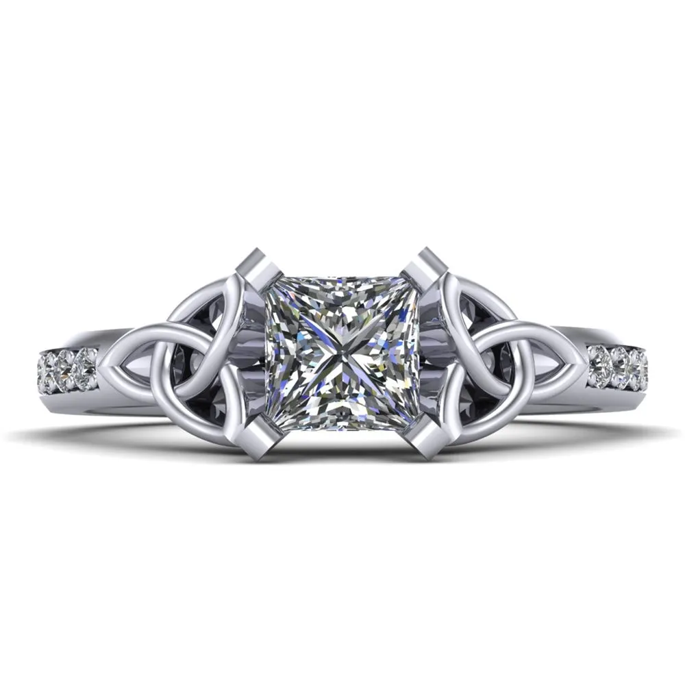 Celtic Engagement Ring AYLIN-1-WHITE-PRINCESS