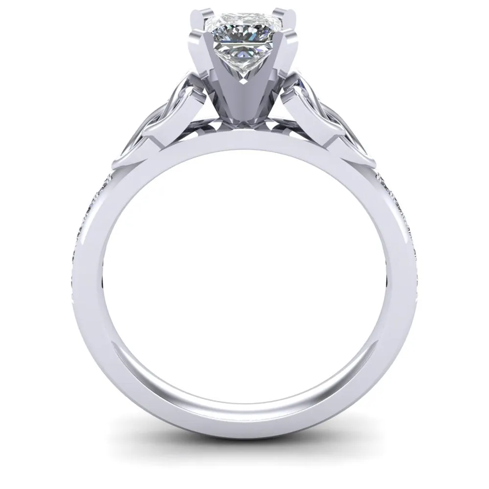 Celtic Engagement Ring AYLIN-1-WHITE-PRINCESS