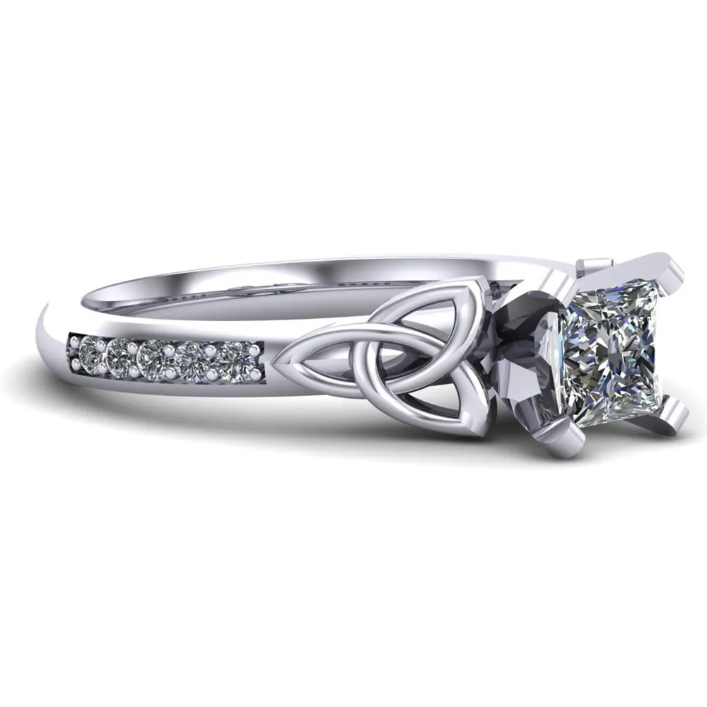 Celtic Engagement Ring AYLIN-1-WHITE-PRINCESS