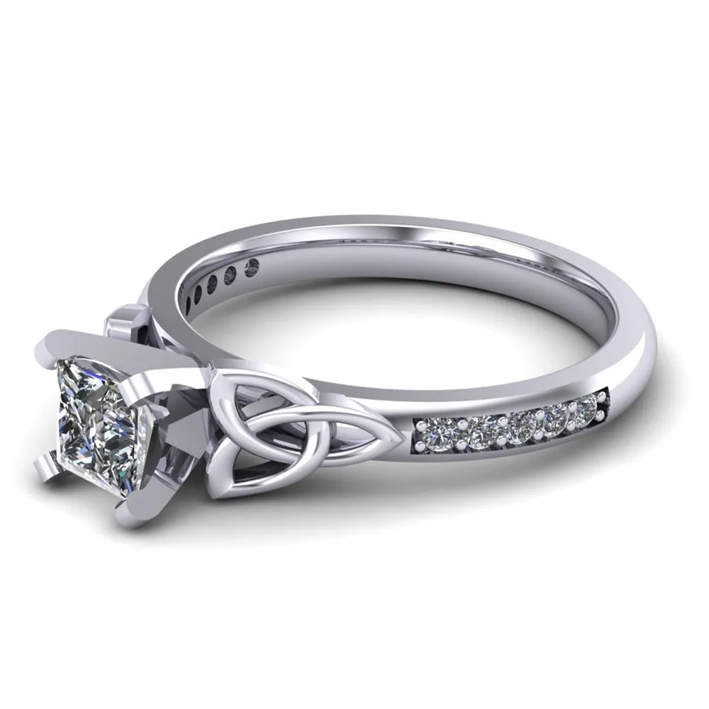 Celtic Engagement Ring AYLIN-1-WHITE-PRINCESS