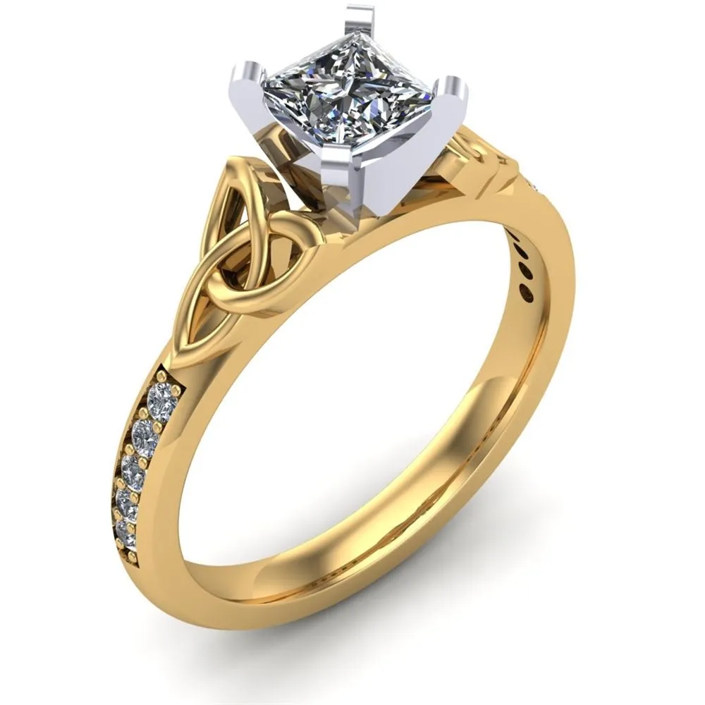 Celtic Engagement Ring AYLIN-1-YELLOW-PRINCESS