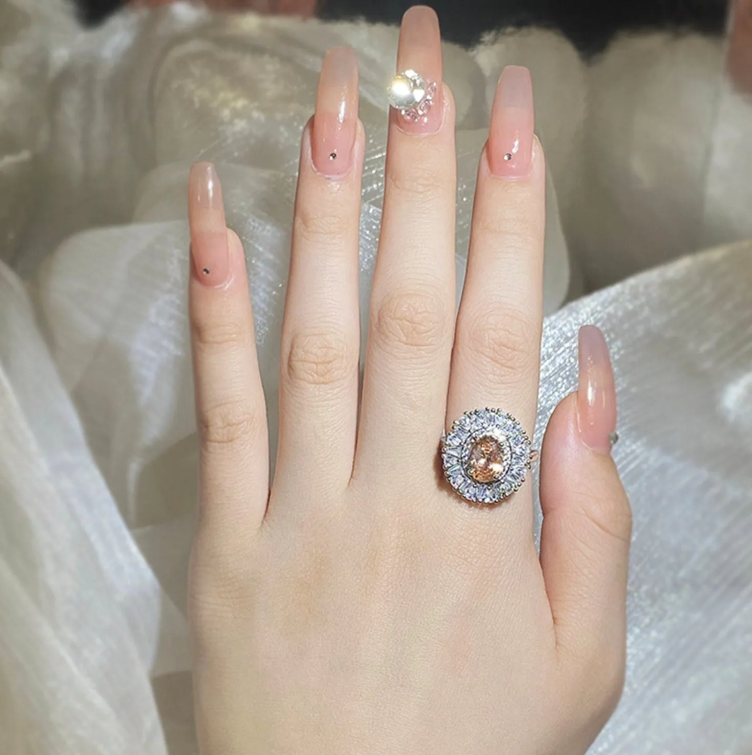 Champagne Diamond Ring | Champagne Diamond Engagement Rings | Champagne Diamond Rings | Orange Diamond Engagement Ring | Beautiful Ring