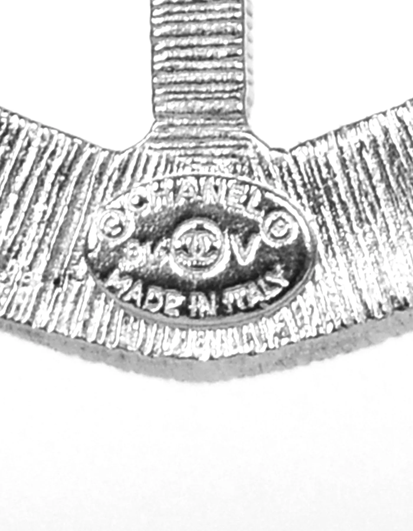 Chanel 2016 Silver Swarovski Crystal CC Shield Brooch