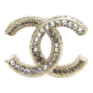 Chanel cc gold crystal pins & brooches