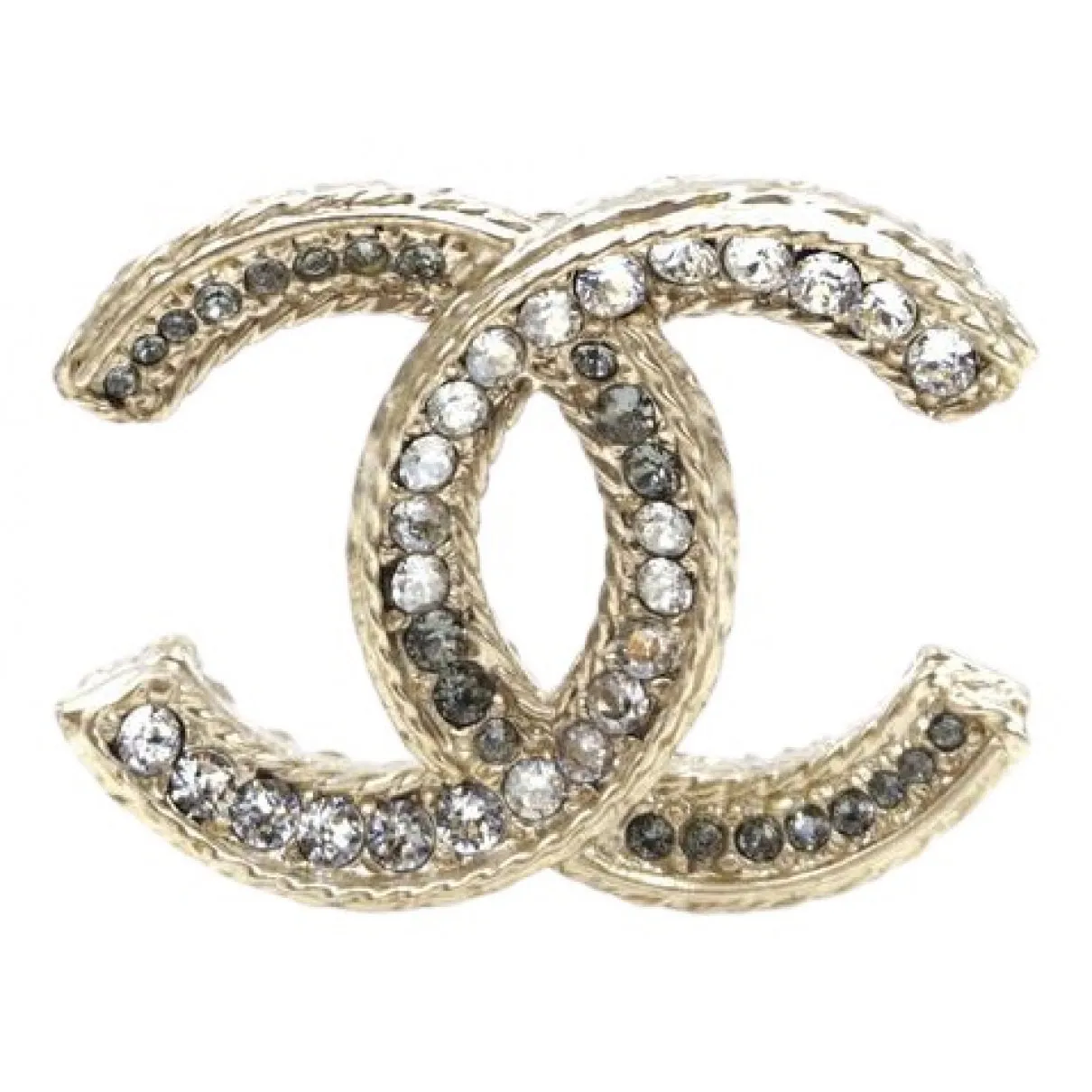 Chanel cc gold crystal pins & brooches