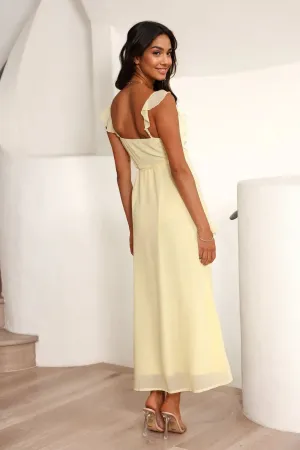 Chasing Seasons Frill Maxi Dress Yellow
