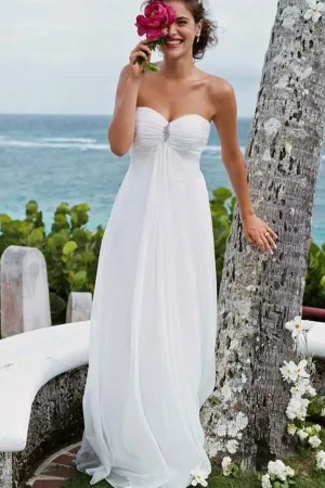 Chiffon Backless Beach Wedding Gown 2020 vestido de boda