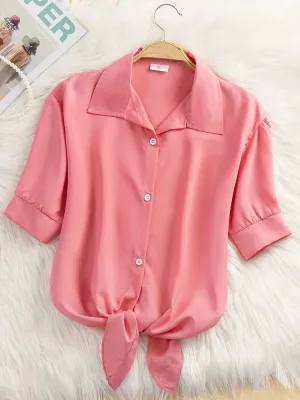 Chiffon Casual Short Sleeve Blouse