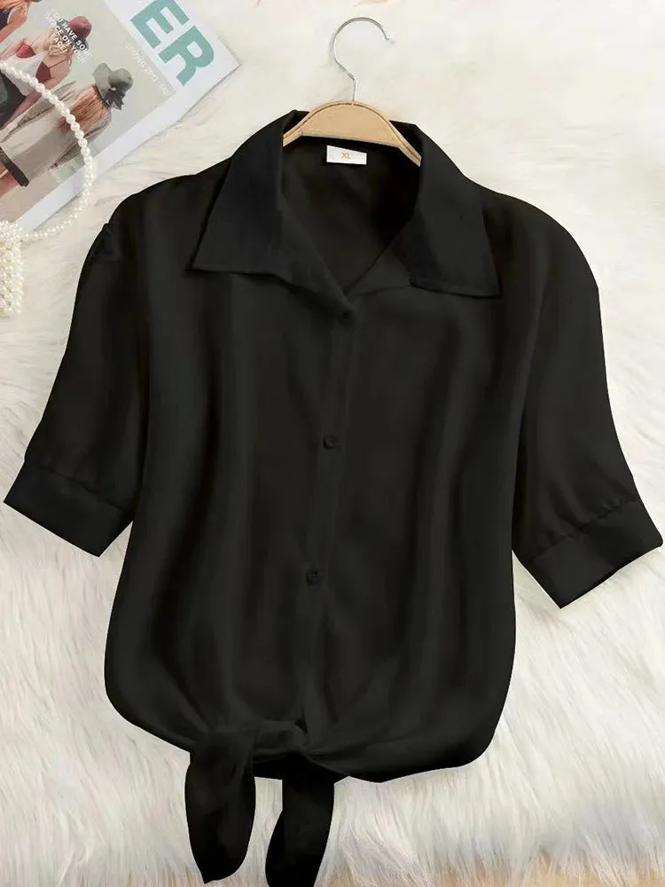 Chiffon Casual Short Sleeve Blouse