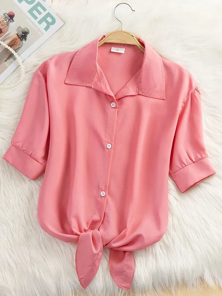 Chiffon Casual Short Sleeve Blouse