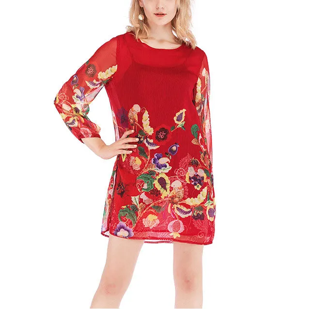 Chiffon Dress Summer Women's Trend Cartoon Print Women's Clothing