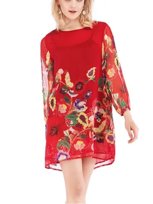 Chiffon Dress Summer Women's Trend Cartoon Print Women's Clothing