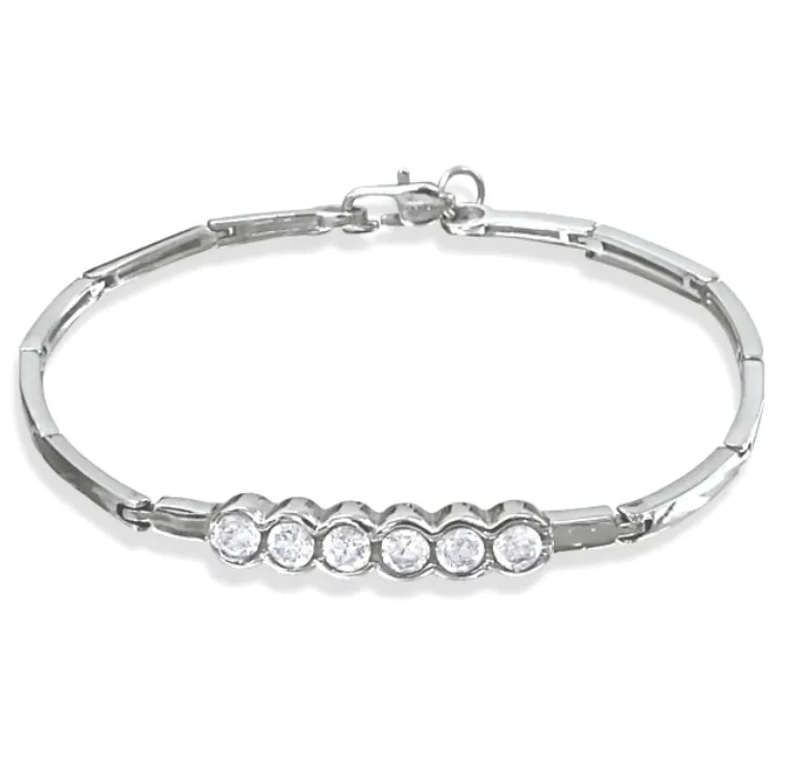Children's and Teens' Bracelets:  Surgical Steel Hypoallergenic Bracelets with Clear CZ