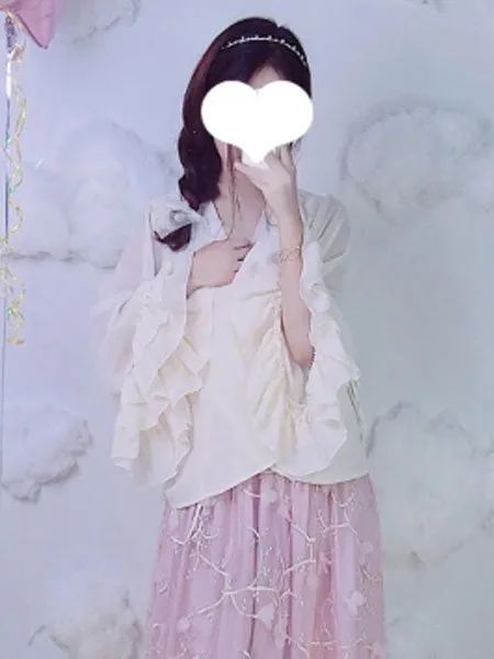 Chinese Style Lolita Shirt Ruffle Chiffon White Lolita Blouse
