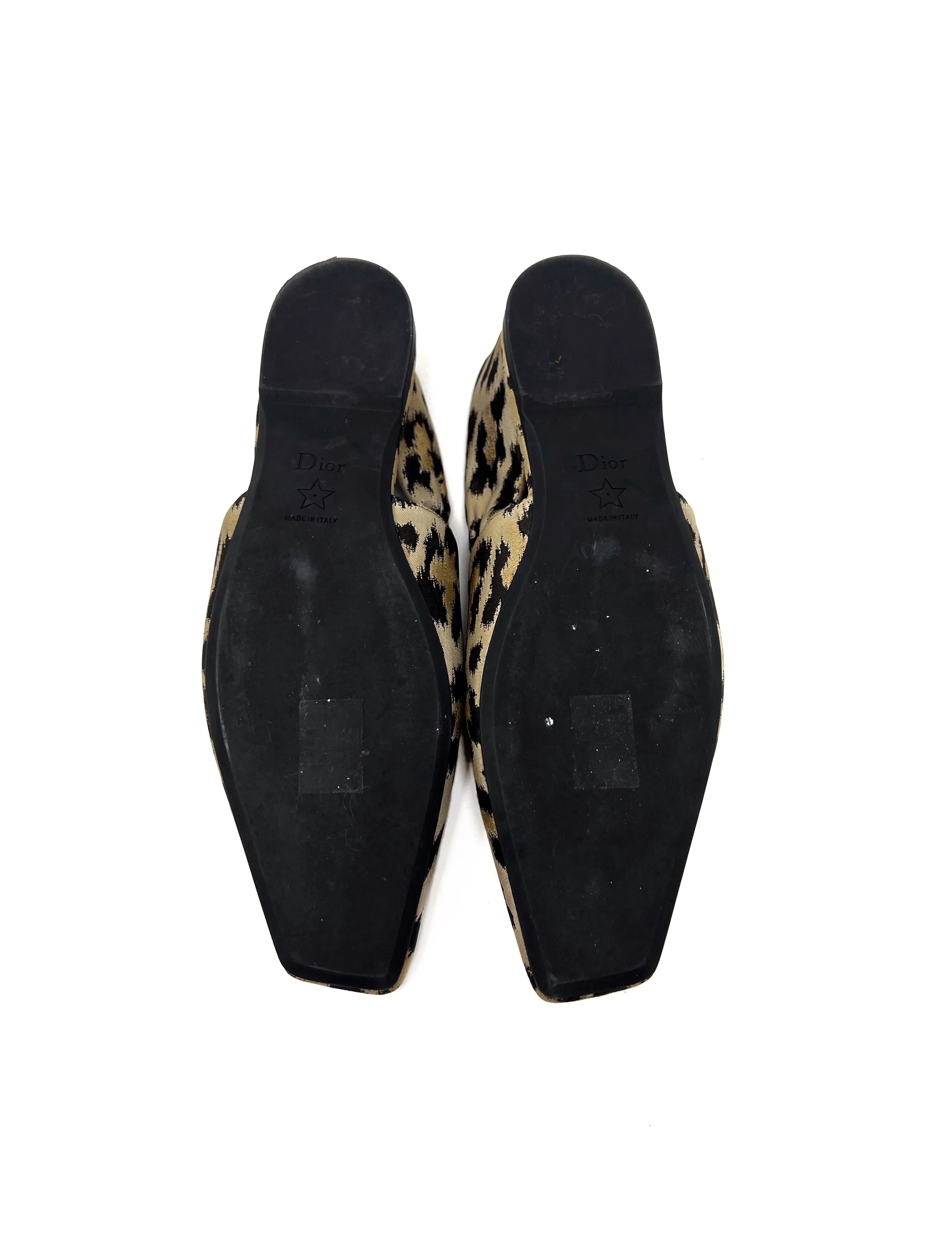 Christian Dior W Shoe Size 38 WB! 'Mizza' Leopard Print Slingback Ballet Flats
