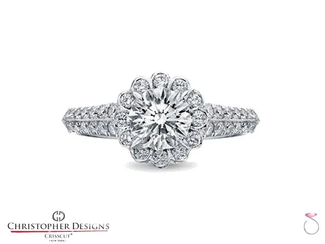 Christopher Designs Halo Diamond Engagement Ring D63-RD100