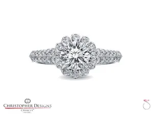 Christopher Designs Halo Diamond Engagement Ring D63-RD100