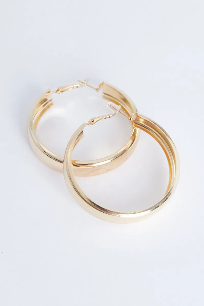 Chunky Gold Hoop Earrings - Emilina