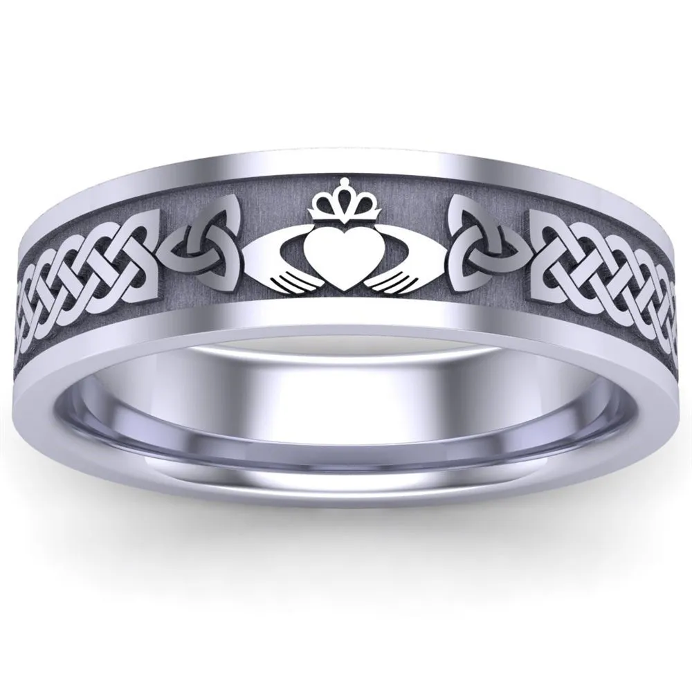 Claddagh Wedding Ring UCL1-PLAT6MFLAT - Platinum